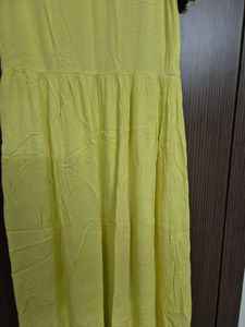 Yellow Long Embroidered Dress