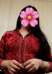 Red Printed Kurta