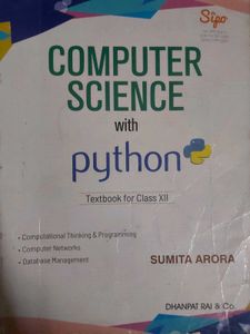 CBSE CLASS 12 COMPUTER SCIENCE TEXTBOOK