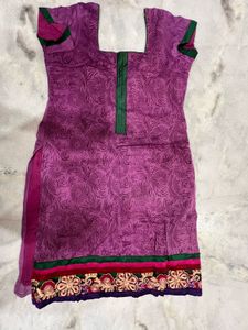 Purple Embroidered Kurti