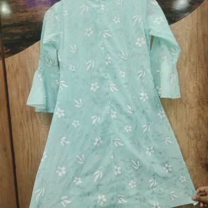 cyan blue shiny party wear dress/kurti💙😍