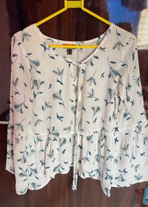 Floral Chiffon Ruffle Blouse