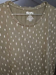 Olive Green Printed Tee