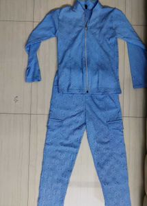 Sky Blue Embroidered Co-ord Set-Comfy Casual Wear