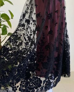 Multi layered Wine Long Skirt