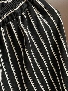 Black &amp; White Striped Pant For Office Wear