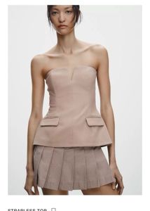 Strapless Peplum Top