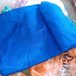 Blue Embroidered Dress Material