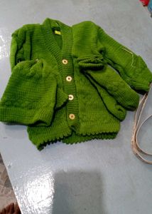 Vintage Green Knit Cardigan