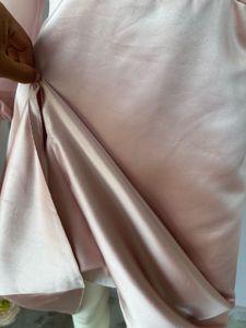 Pink Satin Midi Gown