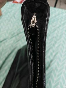 Black Croc Embossed Shoulder Bag