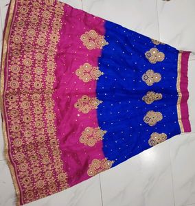 Pink And Blue Colour Lahenga Choli