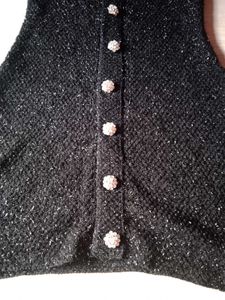 Black Buttoned A-Line Dress