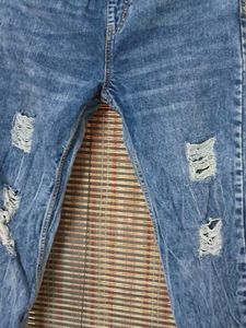 Distressed Denim Joggers