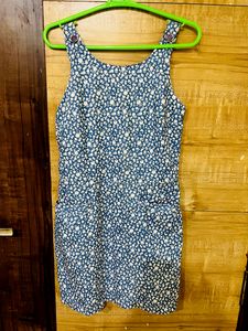 Globus Blue Printed Dress With Pockets