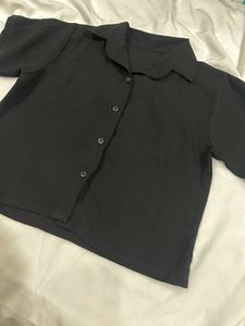Chic Black Button-Down Top