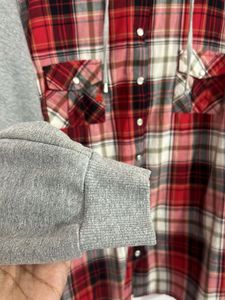 Hooded Plaid Flannel Shirt