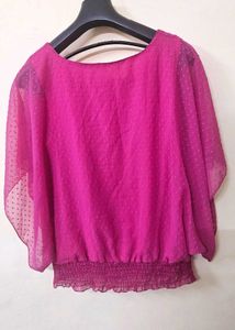 Hot Pink Sheer Top
