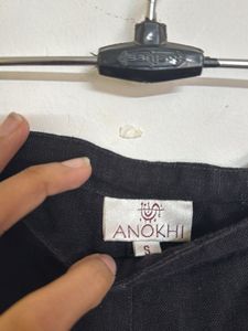 ANOKHI Black linen Pants
