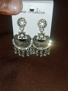 Silver Jhumka Earrings