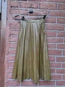 Olive Pleated Skirt