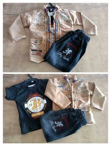 Boy's Stylish 3-Piece Jacket, Tee & Jeans Set