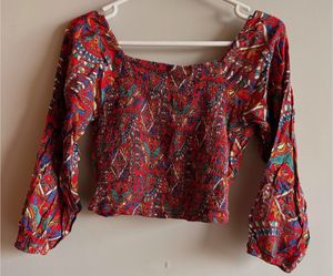Boho Print Crop Top