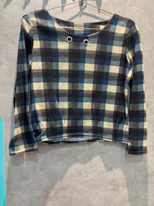 🌼checkered woollen Long Sleeve Top🌼