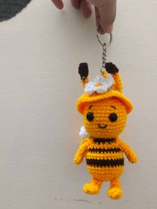 Bee Crochet Keychain