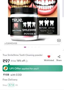 True SmileShine Tooth Cleaning &amp; Whitening Powder