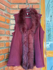 Faux Fur Trim Vest