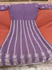 BrandNew Lavender Lucknow Embroidered Kurta+Dupatt