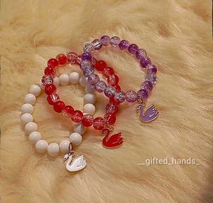Beaded Flower Charm Bracelets
