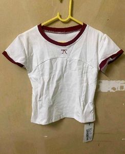 White Ringer Top