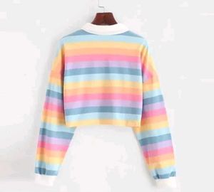 Rainbow Striped Crop Top