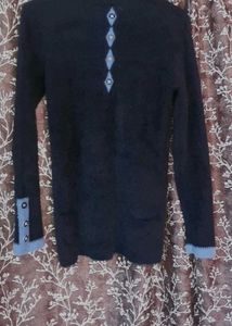 Fuzzy Black Turtleneck