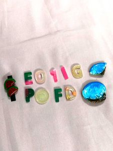 Resin Ocean , Watermelon Clip & Letter Charm🍉🍉