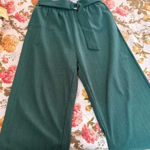 Teal Belted Trousers with black top