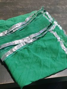 Green Dupatta with Silver Border