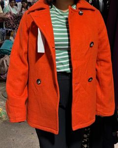 Sale Orange coat Size Free Only 1 Left 60 % off
