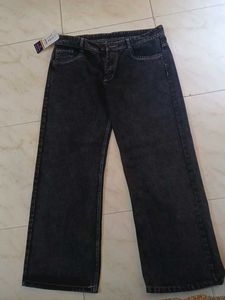 Wide Leg Black Wash Jeans