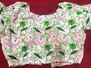 Peach Embroidery Saree