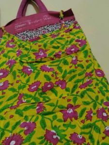 Floral Print Dress For Women Yellow Pink