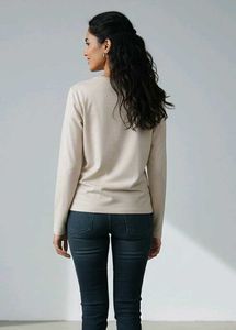 Elegant Beige Long Sleeve Top
