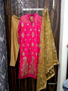 Pink Embroidered Kurta Set