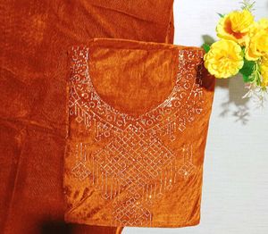 Embroidery work velvet suit