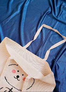 Kawaii Bunny Gingham Handpainted Totebag