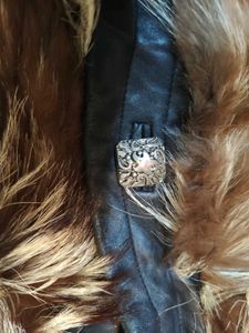 leather and fur cum vintage inspired jacket