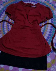 Crimson Cheongsam Style Top