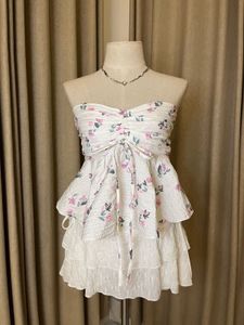 Floral Ruffle Tube Top